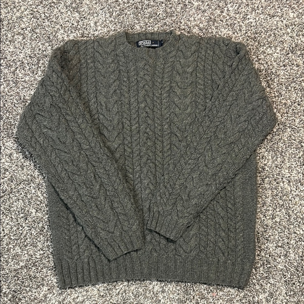 Vintage Polo Ralph Lauren 100% Wool Hand-knot Cable Sweater